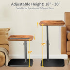 Small End Table Adjustable Height, 90° Flip-Over Panel Side Table for Small Spaces 360° Swivel TV Tray Couch Tables That Slide Under, Food Snack Trays for Sofa Bed Living Room - style: Adjustable