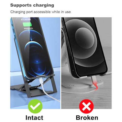 Kemoxan Ultra-Slim Foldable Cell Phone Stand for Desk, Ultrathin Portable Pocket Smartphone Kickstand, V Small Mobile Phone Travel Mount Compatible with Universal iPhone IPads Android Kindle - color: Ultrathin