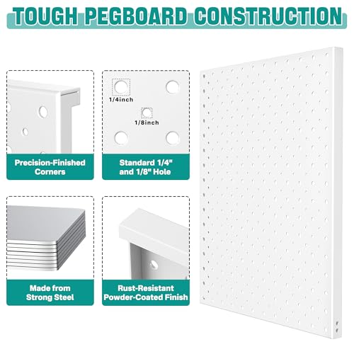 EVERHANGER Metal Pegboard Display Stand, Freestanding Tabletop Pegboard Display for Craft Shows & Fairs, 12"X16", 2pcs White - color: White, size: 2pack 12"X16"