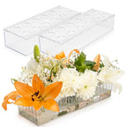 2 Pack Leak-Proof Wave Design Acrylic Long Vases for Centerpieces - 24" Clear Flower Rectangle Vase as Floral Centerpieces for Tables, Long Flower Vase with 12 Holes as Flower Arrangement Holder
