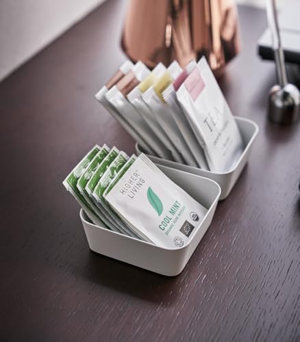 Yamazaki Home Tower Space Saving Vanity Tray - 3.5" X 3.5" - Steel - color: White, size: 3.5" x 3.5" x 1.6"