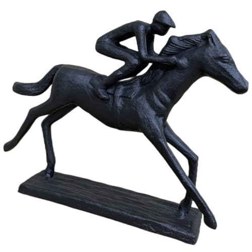 Briskfeel Iron Statue Riding a Horse Sculpture Sportsman Art Metal Hercules Ornament Figurine Metal Statue Arts Gifts Abstract Modern Accents Home and Office Decor (Riding) - color: B4 Riding