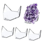 Hipiwe 5 Packs Acrylic Triangle Display Holder - Display Easel Stands for Geodes Rock Mineral Agate Fossil Coral, Clear Plastic Display Stands for Small Collectibles, Medium - size: Medium