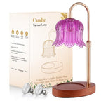Candle Warmer Lamp Adjustable Timer Electric－Purple Flower-Shaped Wax lamp - color: Purple