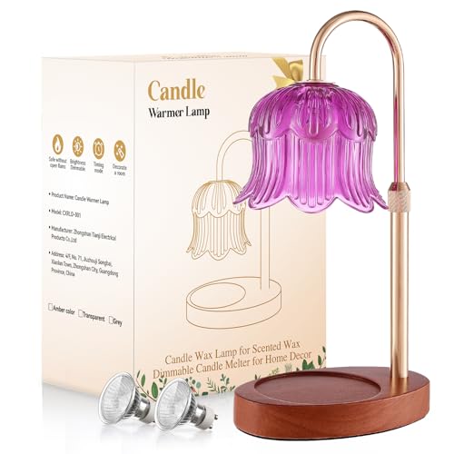 Candle Warmer Lamp Adjustable Timer Electric－Purple Flower-Shaped Wax lamp - color: Purple
