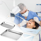 QWORK Stainless Steel Instrument/Tool Organizer Trays, Service Trays (3 x Small Size, 1 x Large Size