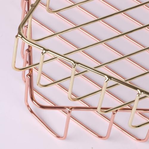 Paper Organizer for Desk Metal Paper Tray Large Capacity Letter Tray File Holder Mail Inbox Storage Organizer Basket for Office Classroom Desktop,12.5" x 9.4" x 1.9",Gold - color: Gold