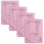 MIAO YUAN 4PCS Pink DIY Hand String Necklace Design Plates,Beaded Measuring Board Tray for Jewelry Bracelet Making,Flocking Dial Panel Tool for Beading - color: Pink
