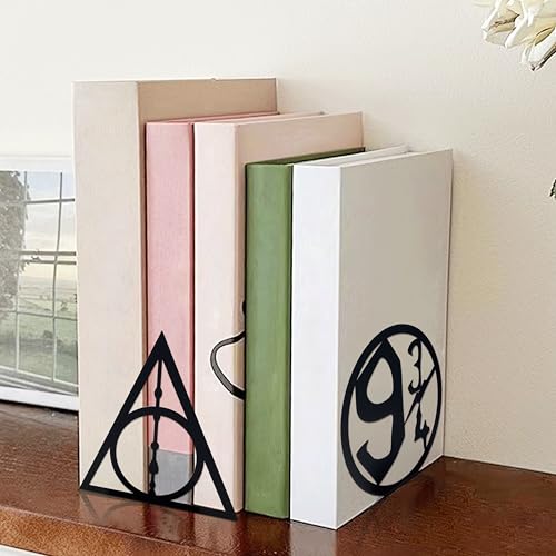 Death Decorative Bookends – Black Magic Book Stopper, Unique Gifts for Family Friends Kids, Study Room Home Office Decor