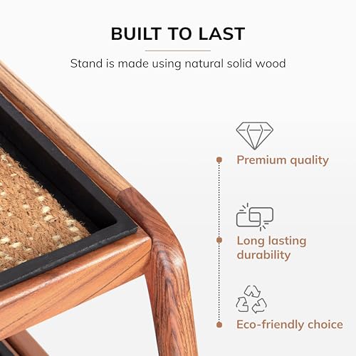 Anji Mountain Heavy Duty Waterproof Wooden Shoe Storage Mat Organizer/Boot Storage Tray Multi Use for Entryway with Coir, Tan and Khaki Insert, 2 Tier, Fits 4 Pair (26.5" Wide) - color: Tan and Khaki, size: 2 Tier, Fits 4 Pair