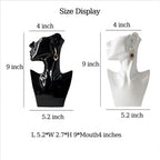 Face Vases -White,H 9.2 Inch,with Earrings Art Ceramic vase,for Flowers Ceramics Statue Flower Vase,Female Modern Cool Vases,for Office Dining Table Home Ornaments - color: White