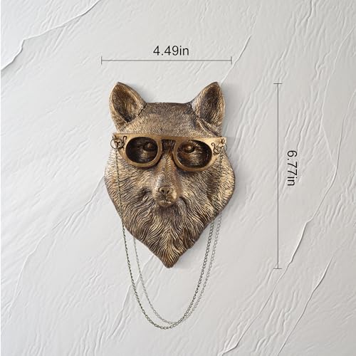 UITWMKTG Gold Animal Head Wall Decor Wall Sculpture Home Decor Statue for Living Room Office Bedroom Modern Decor for Men Women Fox - color: Fox