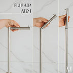 MARMOLUX ACC Free Standing Brushed Nickel Toilet Paper Holder Stand - 4 Jumbo Roll Bathroom Hardware - Standing Toilet Paper Holder - Stainless Steel Toilet Paper Stand - Brushed Steel/Black Marble - color: Steel Brushed/Black Marble