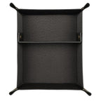 Londo Leather Tray Organizer - Practical Lightweight Water Resistant Computer Table Desk Storage Box for Wallets, Watches, Keys, Coins, Cell Phones and Office Equipment - color: Black Lining