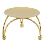 Iron Candle Holder, Solid Round Tray for Candles and Plates, with Triangular Bracket for Stability, European Style Table Decoration for Home Dining