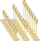 Matte Gold Candle Holders Bulk Painted Gold Metal Candlesticks Fit 0.8 Inch Taper Candles Decorative Metal Candelabra for Wedding Home Holiday Anniversary Party Dinning Table Decors (Set of 24) - size: 24 pcs