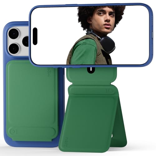 MOFT Phone Tripod Stand Selfie Stick for iPhone, Multi-Angles iPhone Stand, Lightweight & Portable Phone Holder, Strong Magnets, MOVAS Vegan Leather, Travel Essentials, Oz Green (Without Card Slot) - color: Oz Green x Without Card Slot, size: Wthout Card