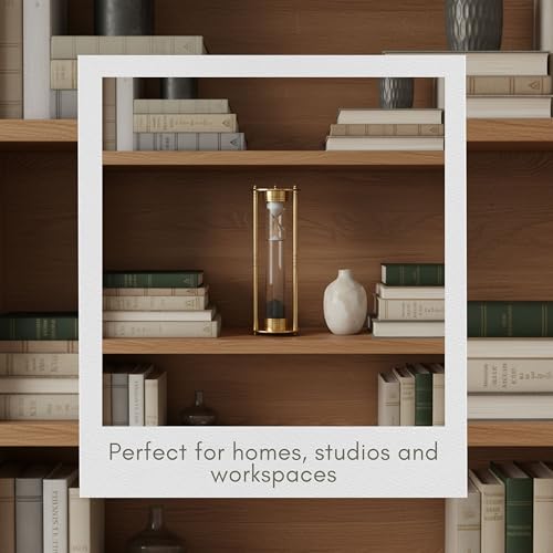 Cromwell Hourglass Decorative Object – Glass & Metal Modern Accent for Home Decor, Elegant Statement Piece – Artistic Shelf Styling & Coffee Table Decor for Office & Living Room – 12", Gold