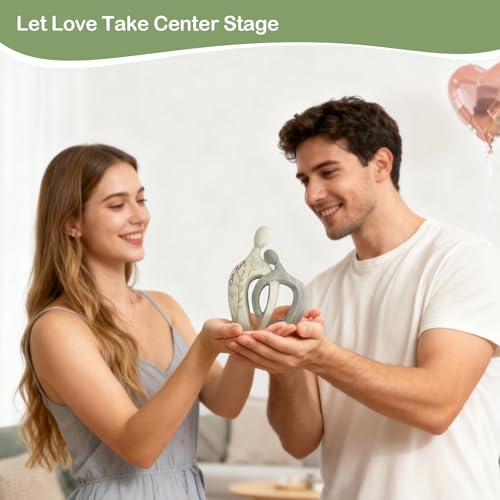 White Couple Arm in Arm Resin Figurine, 6" H, Romantic Gifts for Him & Her, Modern Abstract Design, Engagement Anniversary Wedding Keepsake Home Decor - style: Arm in Arm