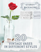 Yirilan Bud Vases Set of 20 PCS, Flower Vases for Table Centerpieces, Mini Vases for Single Stem Flowers, Glass Vases for Centerpieces, Wedding & Home Decor, Clear - size: 20 pcs