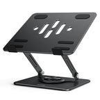 BESIGN LS11 Laptop Stand with 360° Rotating Base, Ergonomic Adjustable Notebook Riser, Foldable Computer Holder Compatible with 10-14" Laptops (Black)
