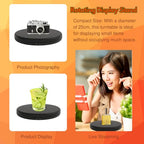 fotoconic Black Electric Motorized Rotating Turntable Display Stand with LED, 10 Inch / 25cm Diameter, 20 Lb Centric Loading for Shop Display - size: Black 10", 20 Lb Max Loading