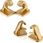 1Pair/2Piece Gold Heart Hands Book Ends, Non-Slip Heavy Duty Bookends for Shelves, Unique Sculptural Book Stopper for Home Bedroom, Living Room & Office Desk Decor