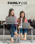 SAIJI TV Tray Table - Heavy Duty Extra Large TV Tray, Upgraded TV Dinner Trays for Eating Snack Food, Tilt & Height Adjustable TV Tray Laptop Desk for Sofa & Bedside Small Table - color: Grey