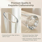 9.7 Inch Spiral Glass Vase with Angled Neck Handblown Minimalist Bud Vase for Modern Home Table Decor