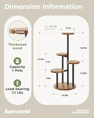 Bamworld Plant Tables Indoor Corner Plant Stand Tall Metal Wood Plant Shelf Outdoor Indoor Plant Table Rack 4 Tier Tier Plant Stand Garden Accessories for Living Room Balcony Patio - size: 4 Tier