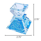 Tamara Baskin Art Glass – Handmade Crystal Shabbat Candle Holders Set - Sparkling Sky Blue - color: Sparkling Sky Blue