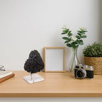 20 Pcs Adjustable Metal Arm Display Stand with Acrylic Base Silver Easel Rock Decorative Plate Holder for Picture Book Mineral Geodes Agate Coral Collection