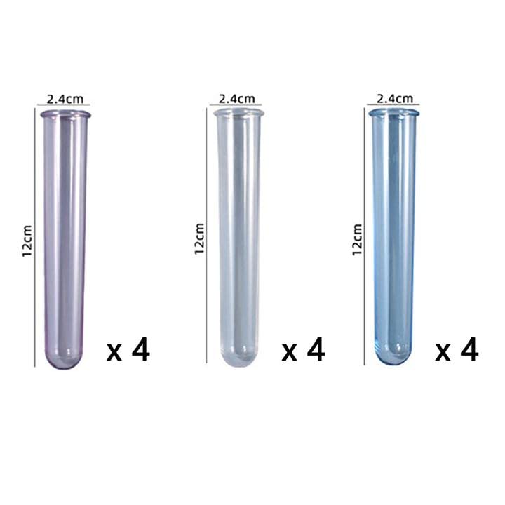 Resin Molds Vase Plant Propagation Station Epoxy Silicone Molds with 12 Test Tubes Hydroponic Flower Holder Home Office Decoration (Round, Semicircle, Oval, Dodecagon) - color: 4 vase mold 12 tubes