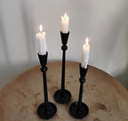 Iron Taper Candle Holder Set 3 - Decorative Candle Stand - Candlestick Holder for Wedding, Dinning, Party (Black)…