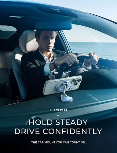 LISEN for iPhone MagSafe Car Mount [24 Strong Magnets] 360 Degrees Ultra Magnetic Phone Holder for Car Dashboard, Universal Car Phone Mount Magsafe Accessories for iPhone17 Pro Max Air 16 15 14, Blue - color: Sky Blue, size: Driver Setup