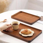 XZHXFX Bamboo Serving Tray,Food Tray for Breakfast,Coffee Table,Dinner & Bar, Decorative Tray for Kitchen, Bedroom (Large) - size: 14" x 9.5" x 0.8"