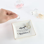 HOME SMILE Funny Mom Gifts Mother's Day,Mother Ceramic Ring Jewelry Dish Tray Plate for Birthday Valentine's Christmas-No Matter How Hard lLife Gets At Least You Don't have Ugly childre - style: Funny Mom
