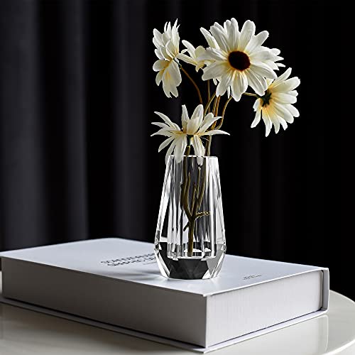 kitCom Flower Vase, Modern Mini Crystal Vase, Lead-Free Flower Vase, European Crafted for Table, Home Decoration, Wedding or Luxury Gifts, 2.4 x 2.4 x 4 Inches - size: 2.4×2.4×4 Inches