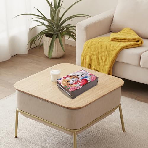 Tontut Diamond Painting Kit Storage Box, Heart Shaped Puppy DIY Multi Functional Handicraft Storage Box, Suitable for Home Office Valentine's Day Holiday Gifts - color: Loving Puppy
