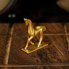 Retro Handcrafted Elegant Abstract Horse Statue 100% Solid Brass with Smooth Curves Raised Leg, Ideal Home Decor Item Collectible Desk Accessory Office Scene Ornament Artistic - Artistic Enhancement - style: Artistic Horse