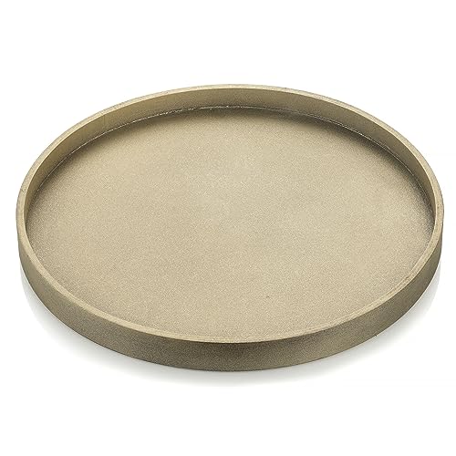 Hanobe Decorative Coffee Table Tray: Round Gold Tray for Home Decor - 12" Circle Ottoman Trays for Entryway Table Candle Holder Plate for Living Room Kitchen - color: Gold