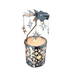 Carousel totary Candle Holder Spinning irthday Gifts for Women, Mom, Wife, Girlfriend, Sister, Her, Metal Windmill Tea Light for Female Friends (Silver Star) - color: Silver Star