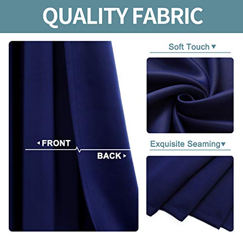 ChrisDowa Small Window Curtains 40 inches Long for Bedroom - Grommet Short Thermal Insulated Room Darkening Curtains for Kitchen (2 Panels, Navy Blue, 29 x 40 Inch) - color: Navy Blue, size: 29"W x 40"L (Pack of 2)