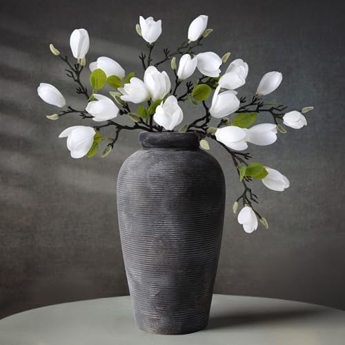 Starttag Large Ceramic Rustic Vase, 11 inch Farmhouse Flowers Tall Vase Vintage Texture Pottery Floor for Indoor Table, Centerpieces, Living Room Home Decor, Bronze - color: Bronze