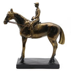 Lukitas Horse Rider Statues and Sculptures, Racing Figurine Home Decor, Equestrian Gift for Horse Lovers, Horseback Riding Ornament, Resin 10.5''