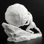 Veronese Design 8 1/8 Inch Sisyphus Pushing The Eternal Boulder Resin Statue Marble White Finish Home Decor Sculpture Greek and Roman Collectible - color: Marble White Finish