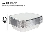 9x13 Aluminum Trays with Lids (10 Pack) – Disposable Half Size Deep Pans for Cooking, Storage, BBQ, Grilling, Catering, Stock Your Home - size: 10 Pack w/ Lids