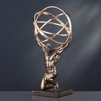 Veronese Design 9 Inch Atlas Carrying Celestial Sphere Statue Cold Cast Resin Antique Bronze Finish