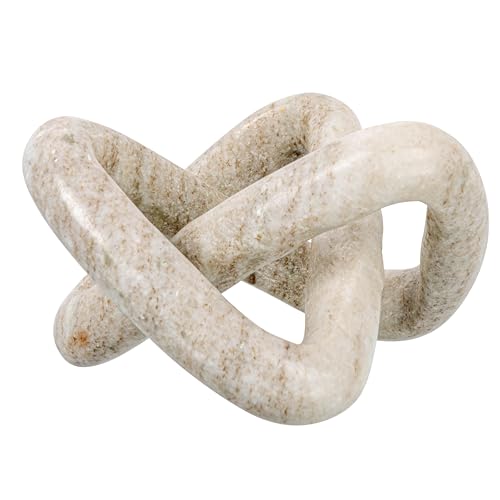 Creative Co-Op Modern Decorative Marble Link Knot, Beige - color: Beige