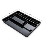 Desk Drawer Organizer Tray with 9 Storage Compartments - For Home and Office - Drawer Organizers Office, Perfect Organizing Pens, Pencils, Paper Clips, Sticky Notes and all your Supplies - 2 Pack